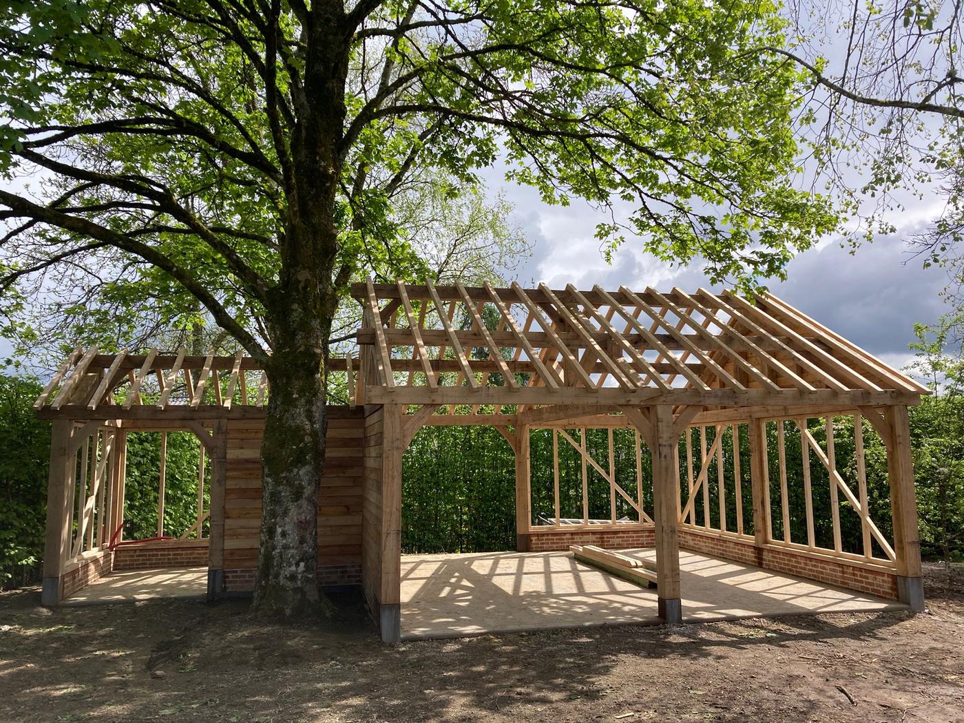 Annexe et carport en chêne — Fauvillers — étape 1
