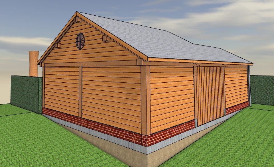 Dessin du bureau d'étude — Annexe et carport en chêne — Fauvillers