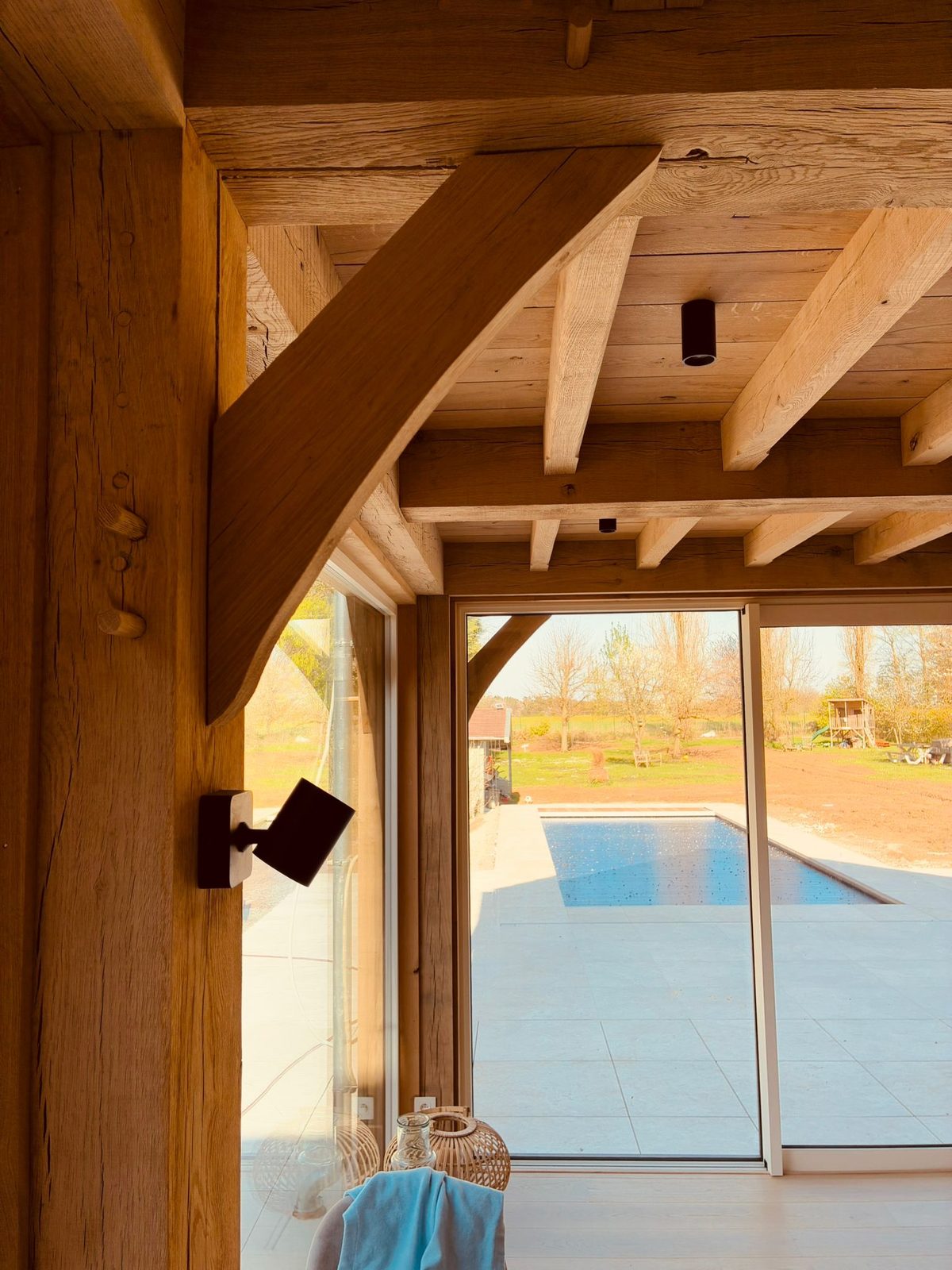 Annexe en chêne aux pignons vitrés — Brabant wallon