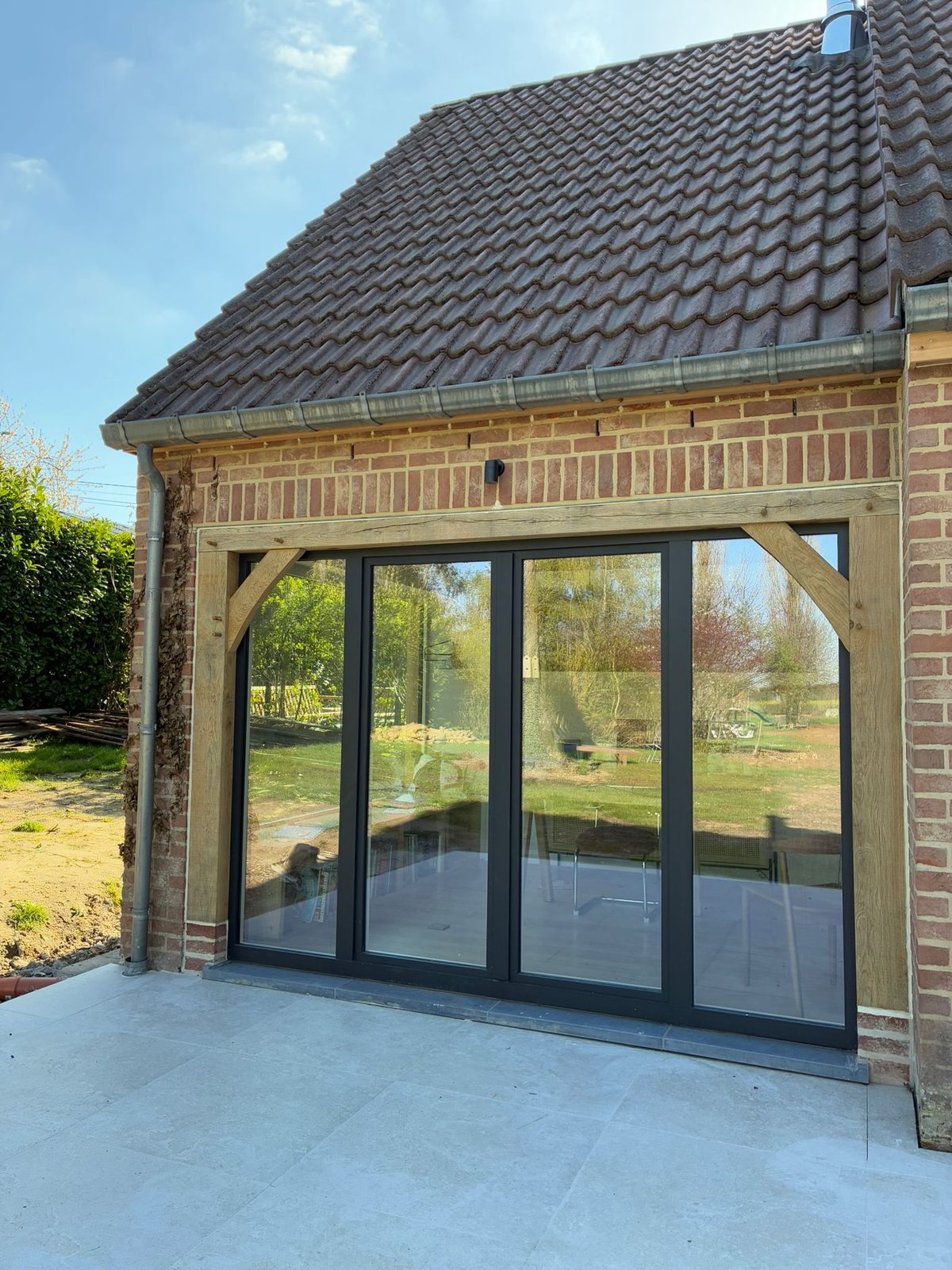 Annexe en chêne aux pignons vitrés — Brabant wallon