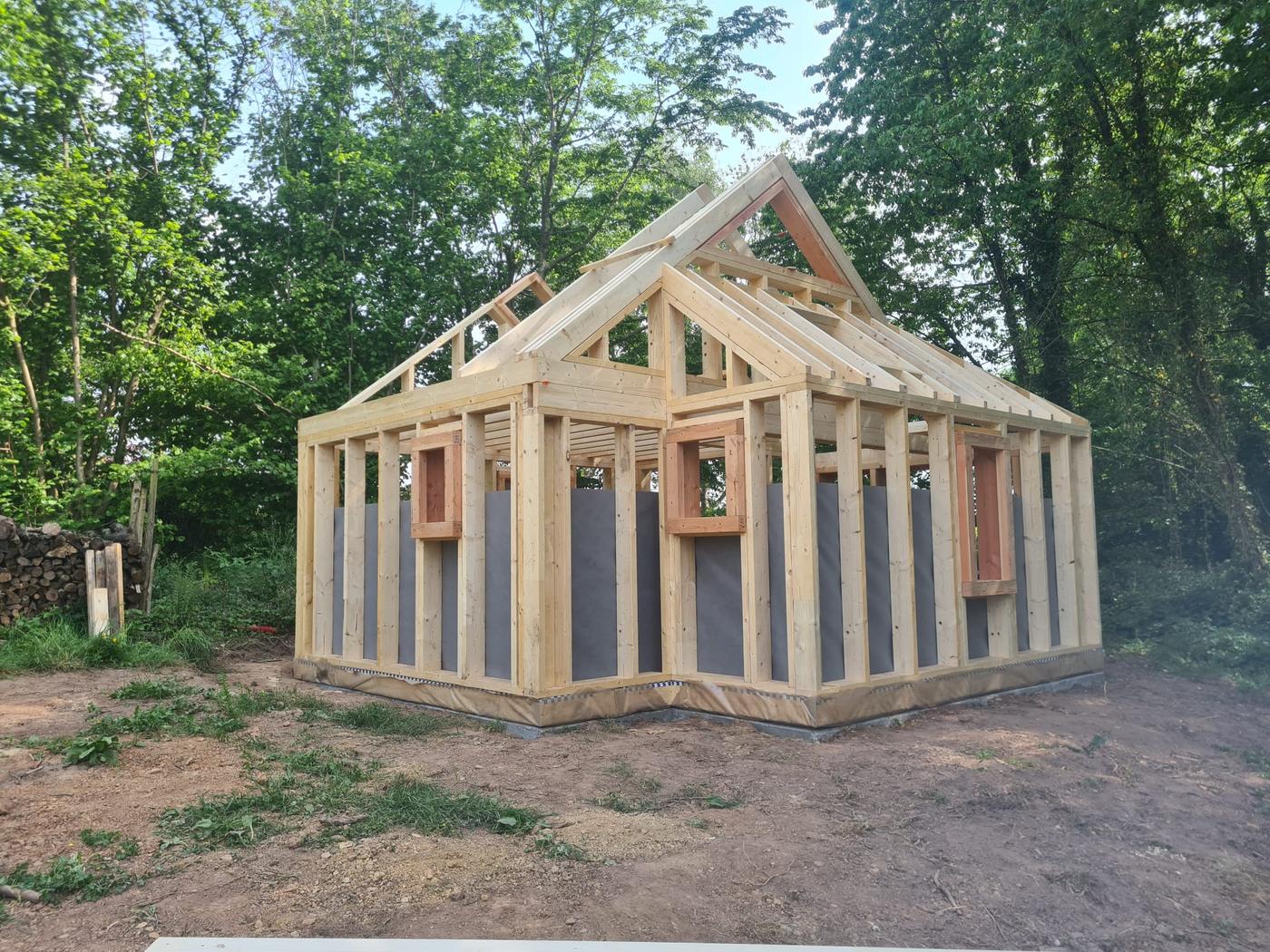 Cabanes en ossature bois — Gesves — étape 1