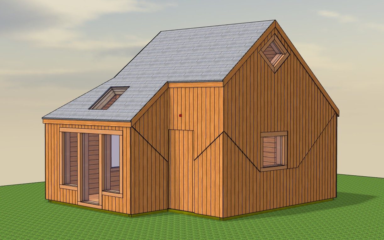 Dessin du bureau d'étude — Cabanes en ossature bois — Gesves