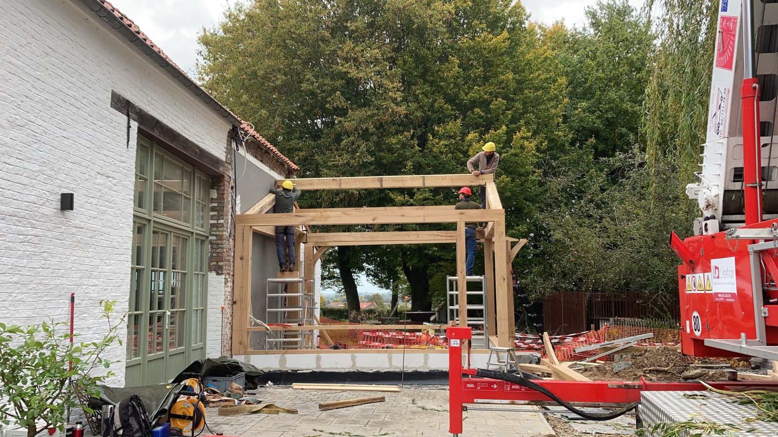 Carport et portails en chêne — Silly — étape 1