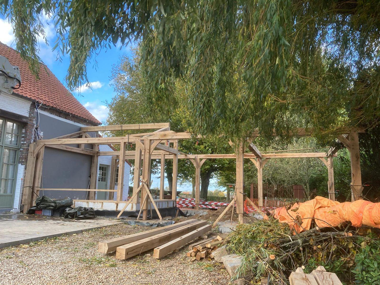 Carport et portails en chêne — Silly — étape 1