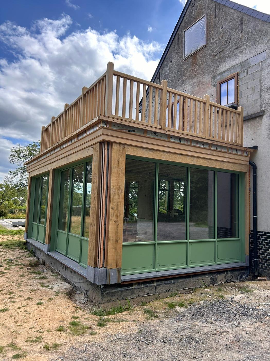 Annexe en chêne à terrasse d’étage — Ciney — étape 3