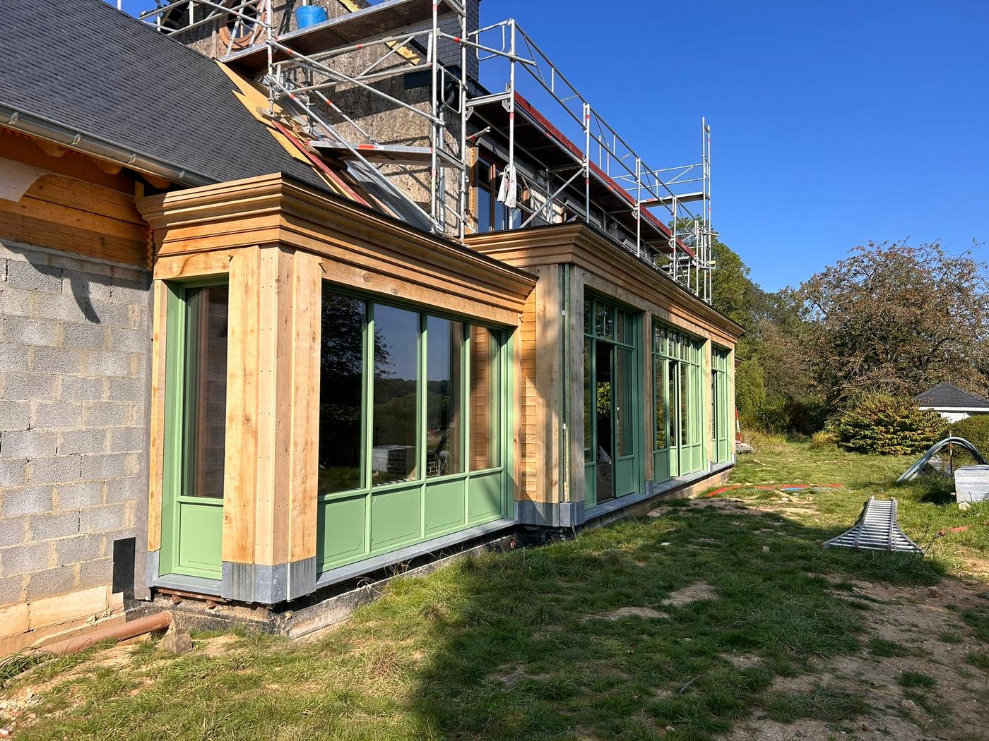 Annexe en chêne à terrasse d’étage — Ciney — étape 4