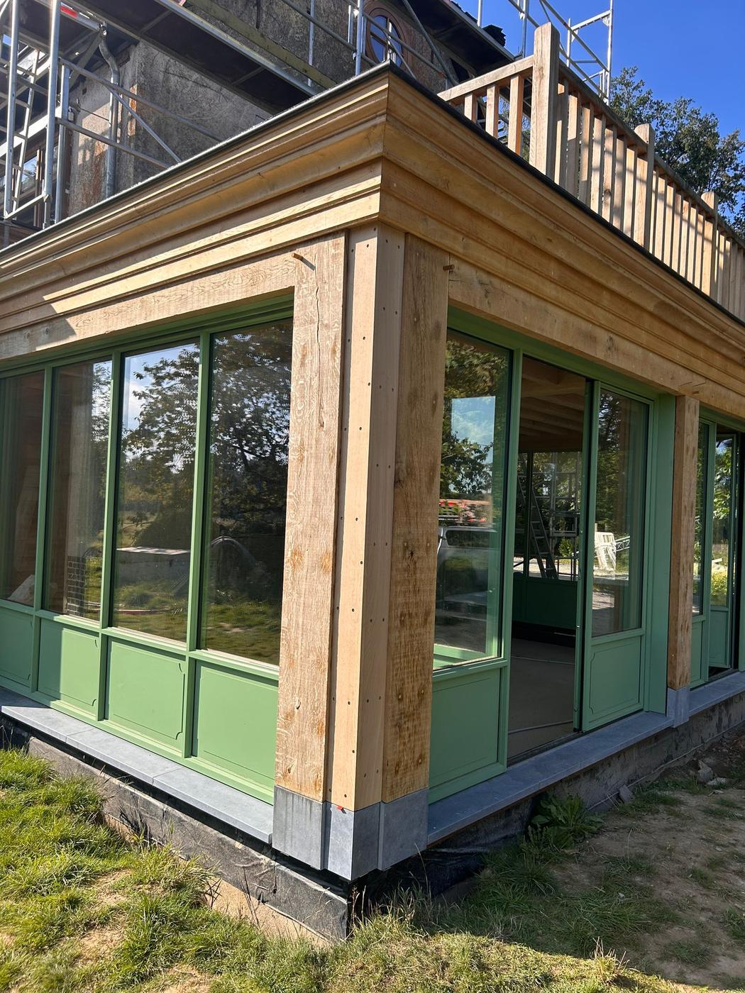 Annexe en chêne à terrasse d’étage — Ciney — étape 4