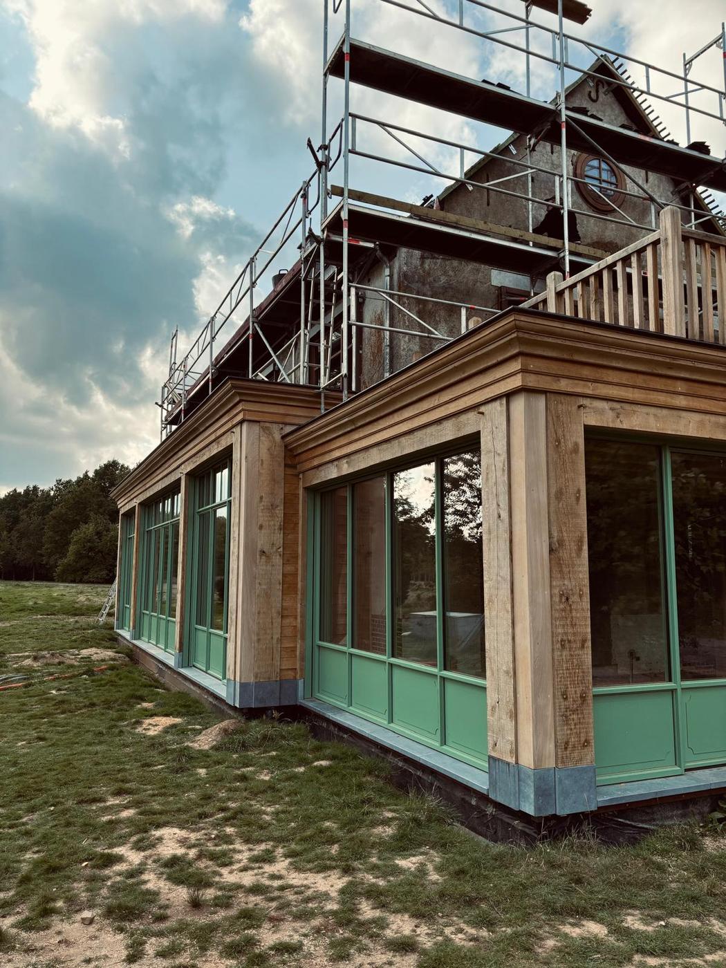 Annexe en chêne à terrasse d’étage — Ciney — étape 4