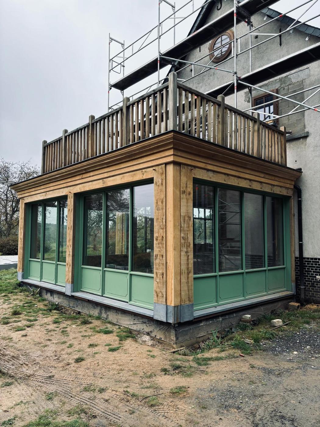 Annexe en chêne à terrasse d’étage — Ciney — étape 5