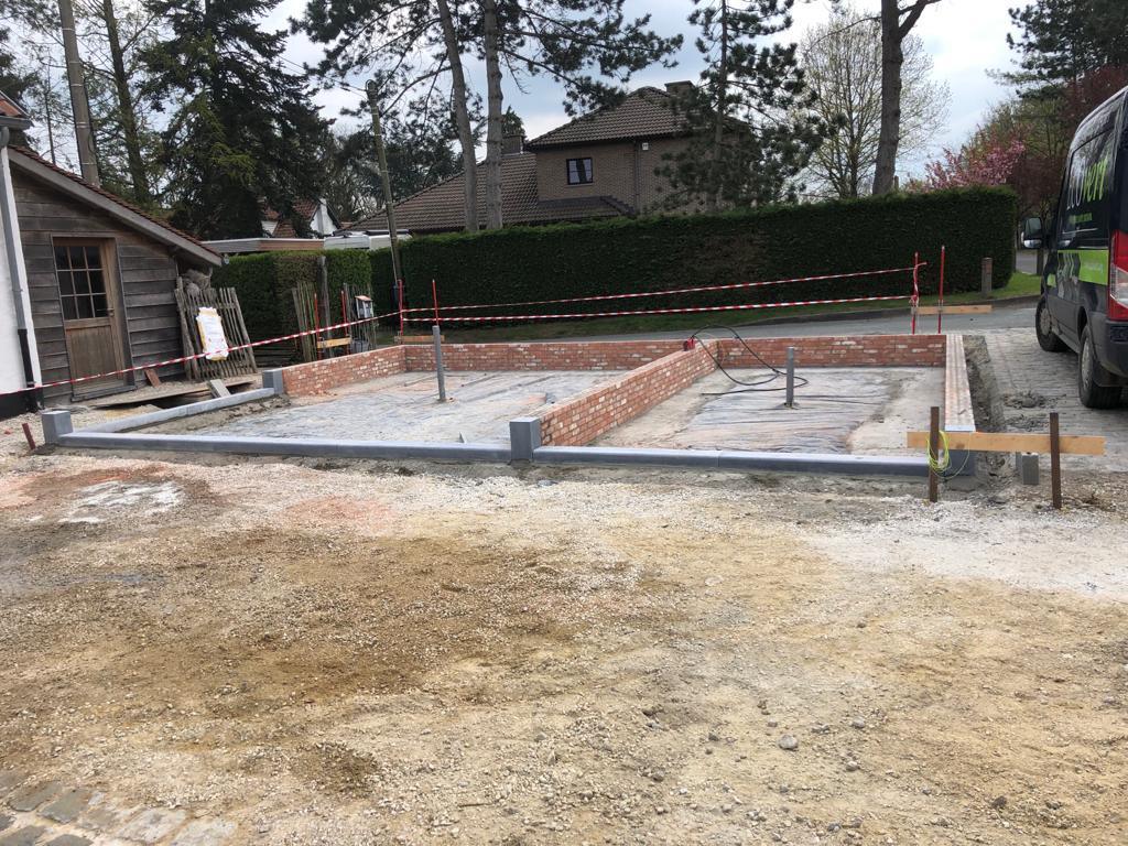 Garage-carport à charpente de chêne — Chaumont-Gistoux — étape 1