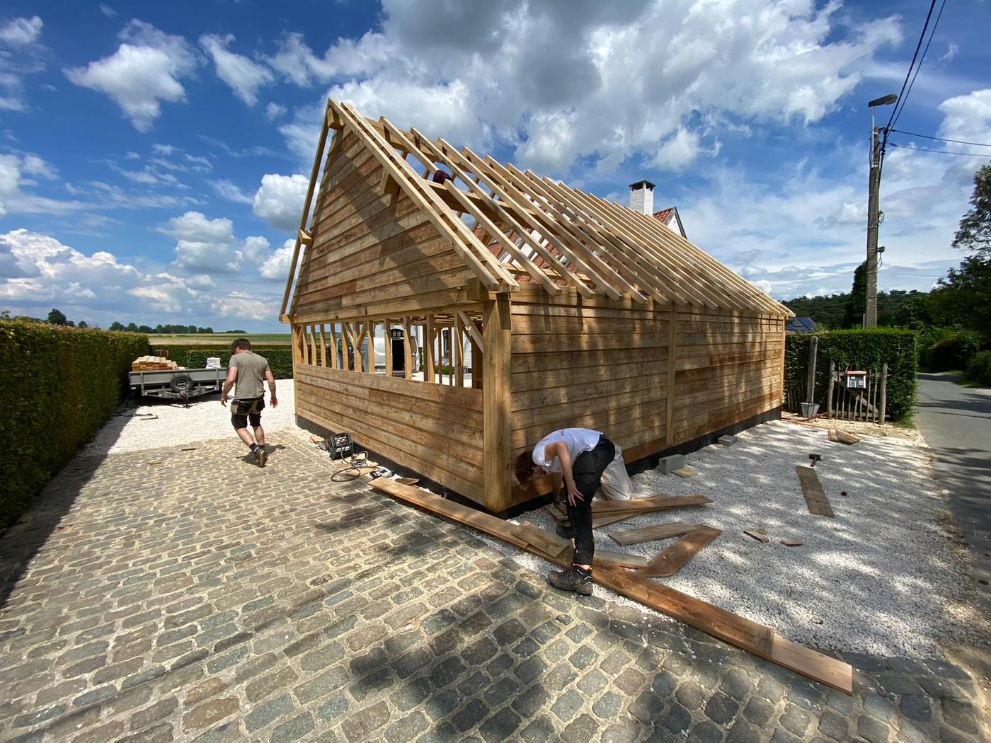 Garage-carport à charpente de chêne — Chaumont-Gistoux — étape 3