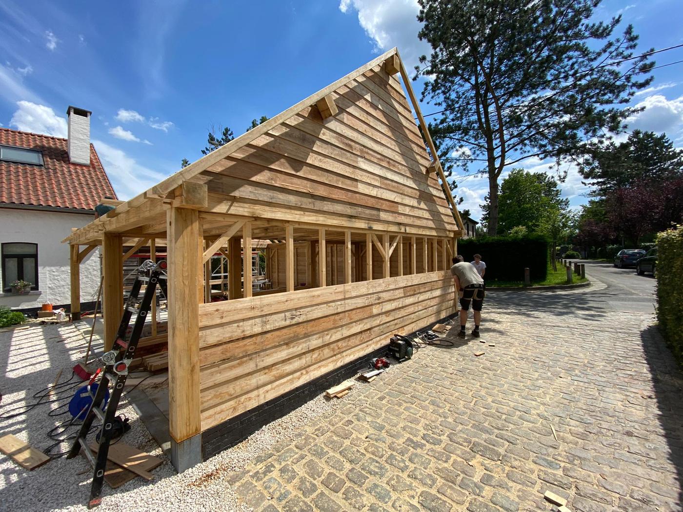 Garage-carport à charpente de chêne — Chaumont-Gistoux — étape 3