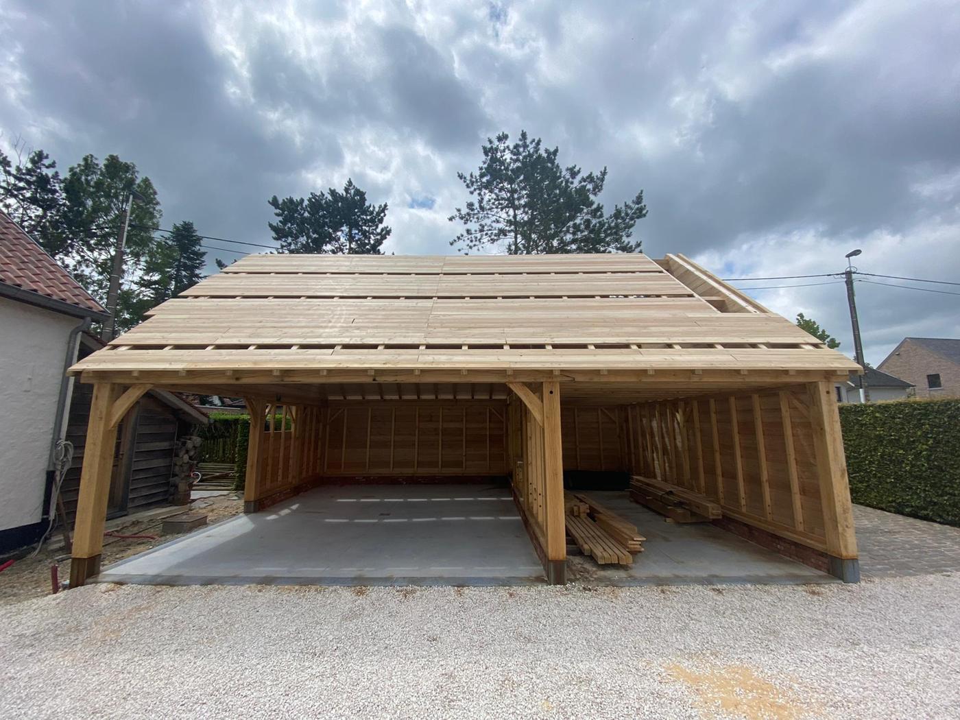 Garage-carport à charpente de chêne — Chaumont-Gistoux — étape 3