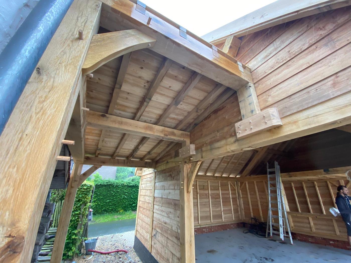 Garage-carport à charpente de chêne — Chaumont-Gistoux — étape 3