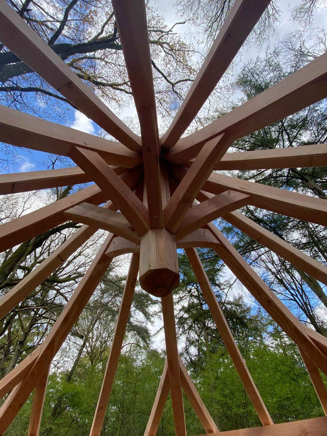 Kiosque à charpente octogonale courbe — Genappe — étape 2