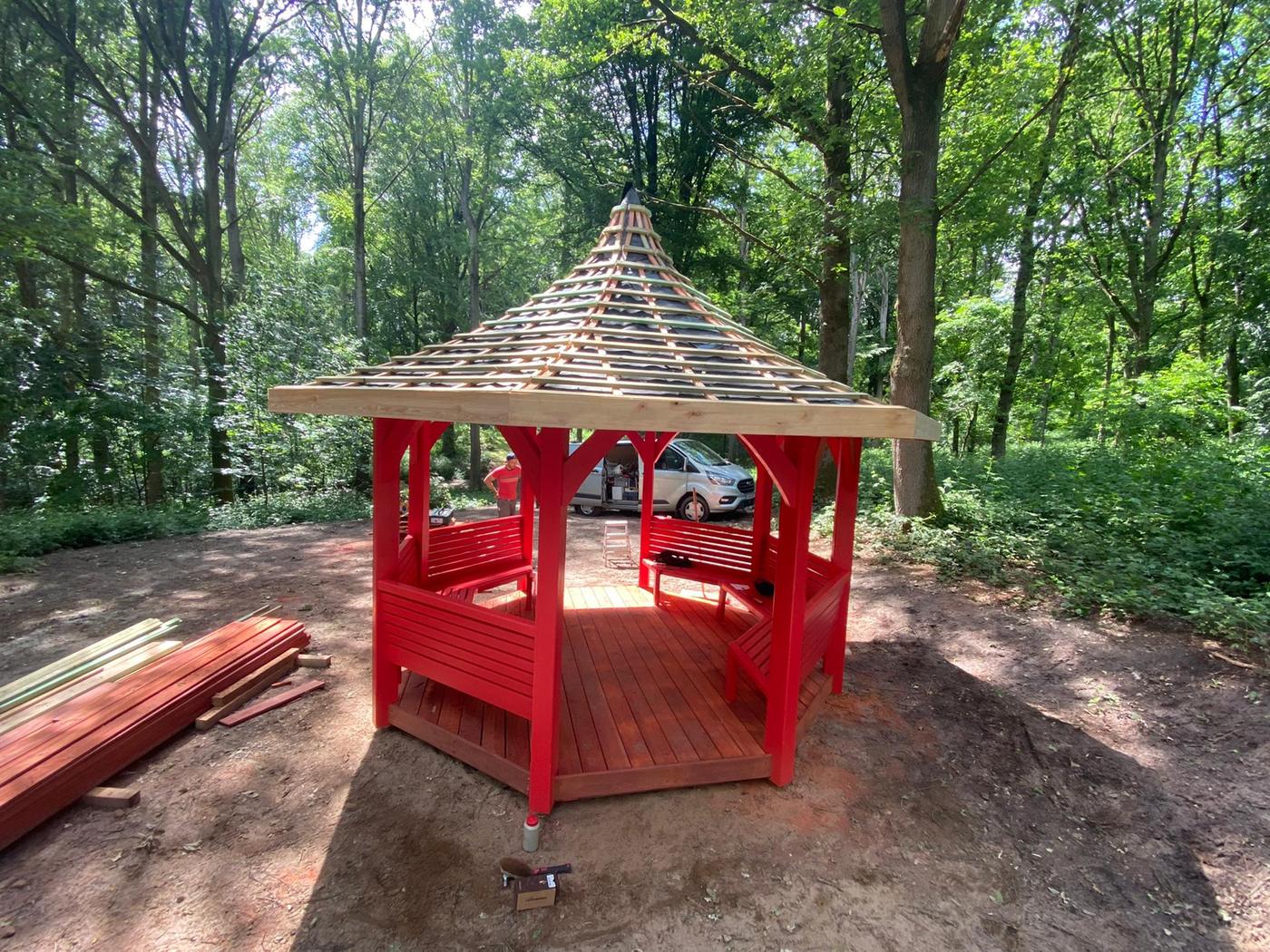 Kiosque à charpente octogonale courbe — Genappe — étape 3