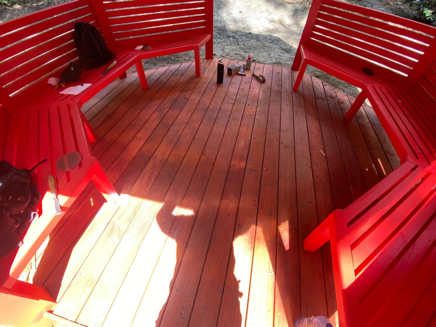 Kiosque à charpente octogonale courbe — Genappe — étape 3
