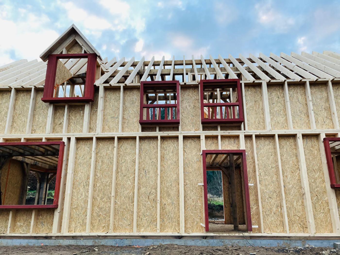 Maison à ossature bois et charpente de chêne — Grez-Doiceau — étape 2