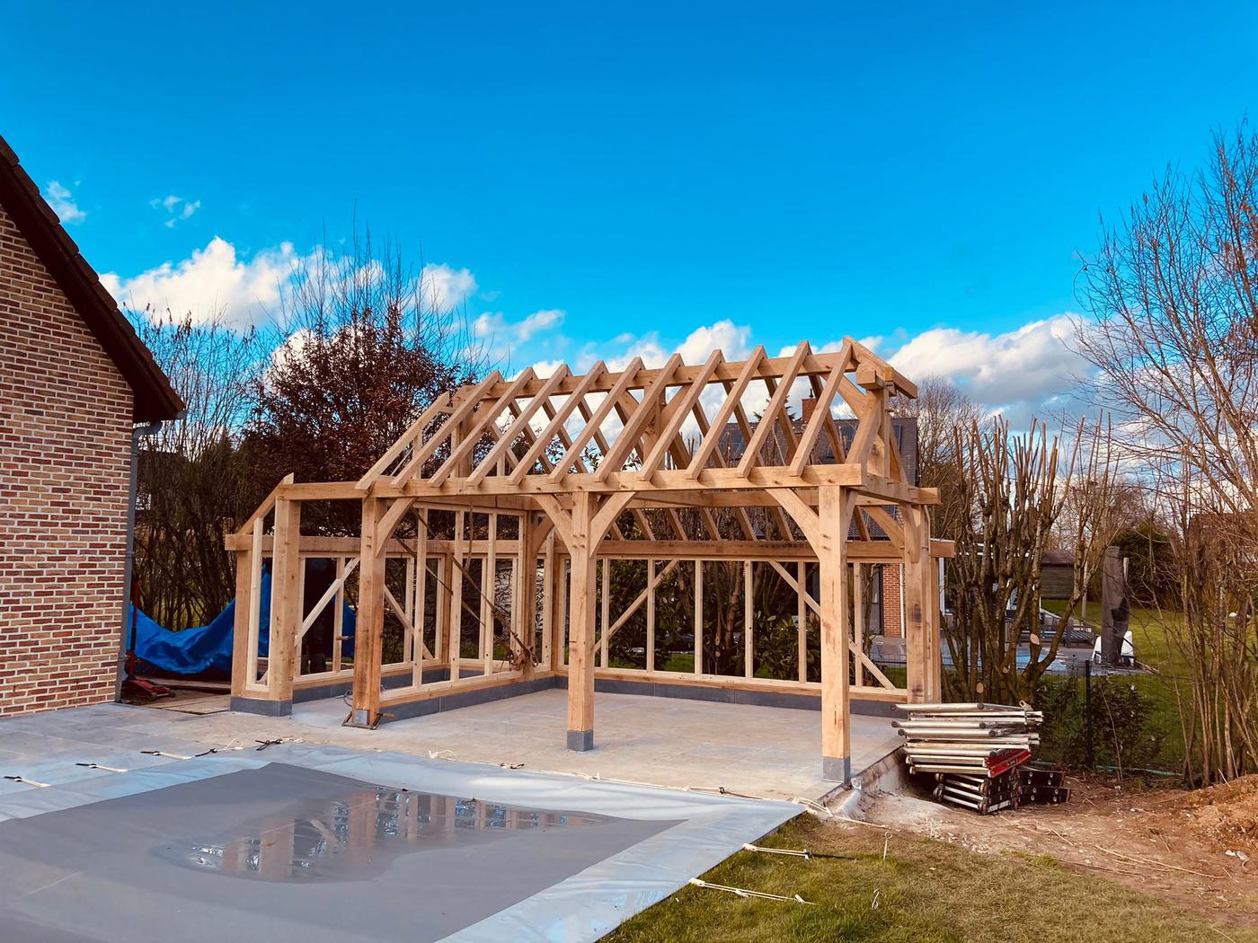 Pool house en chêne — Genappe — étape 1