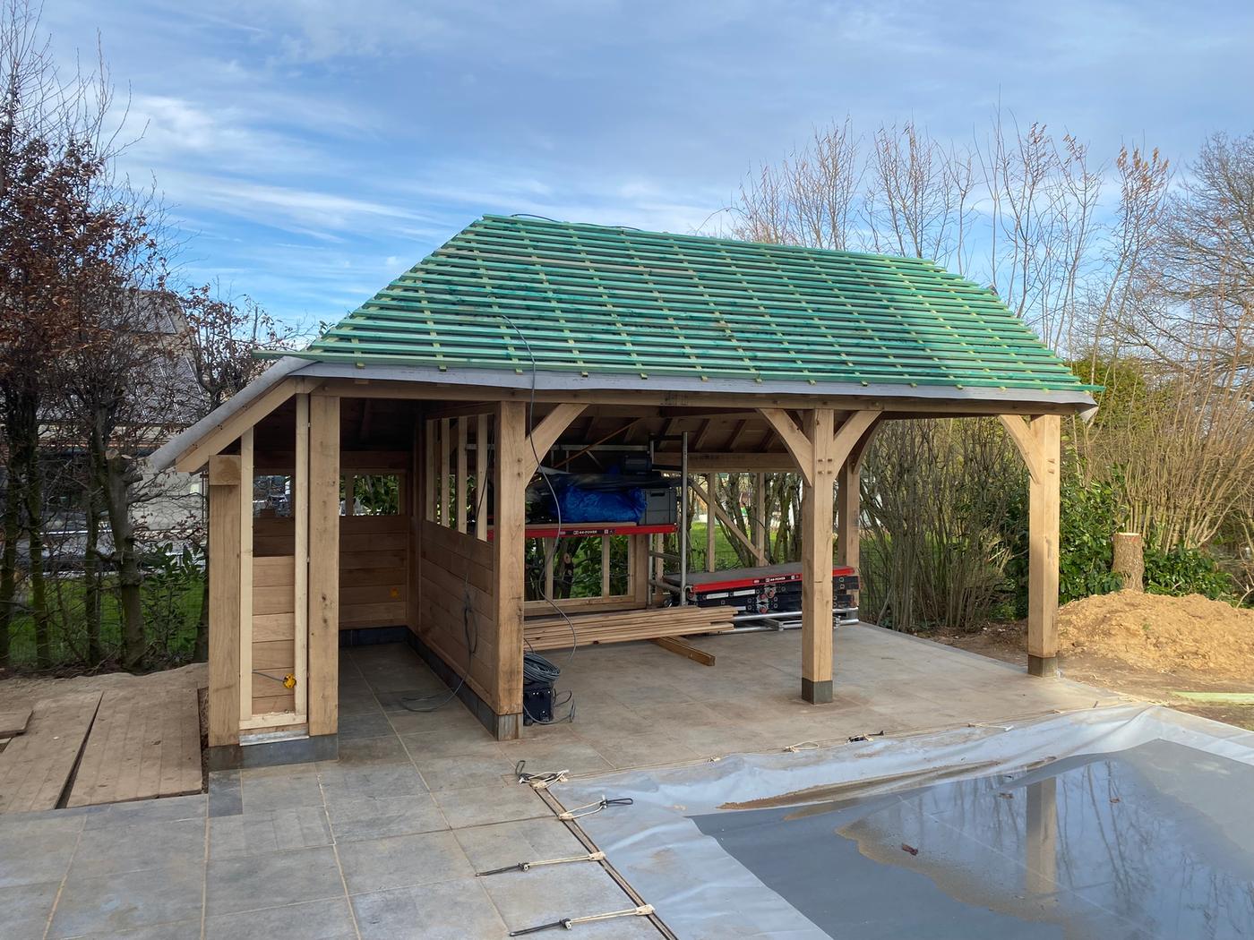 Pool house en chêne — Genappe — étape 1