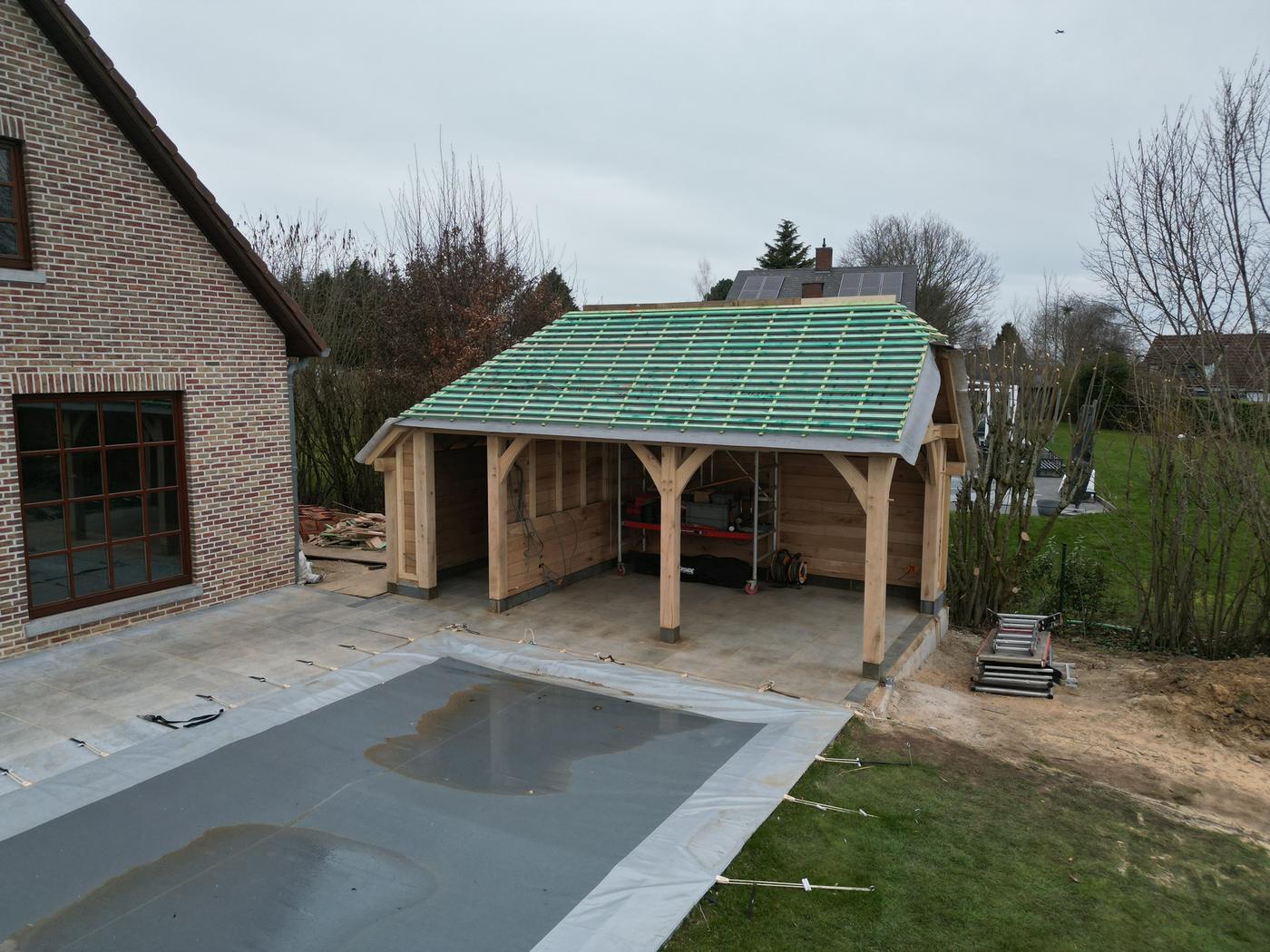 Pool house en chêne — Genappe — étape 1