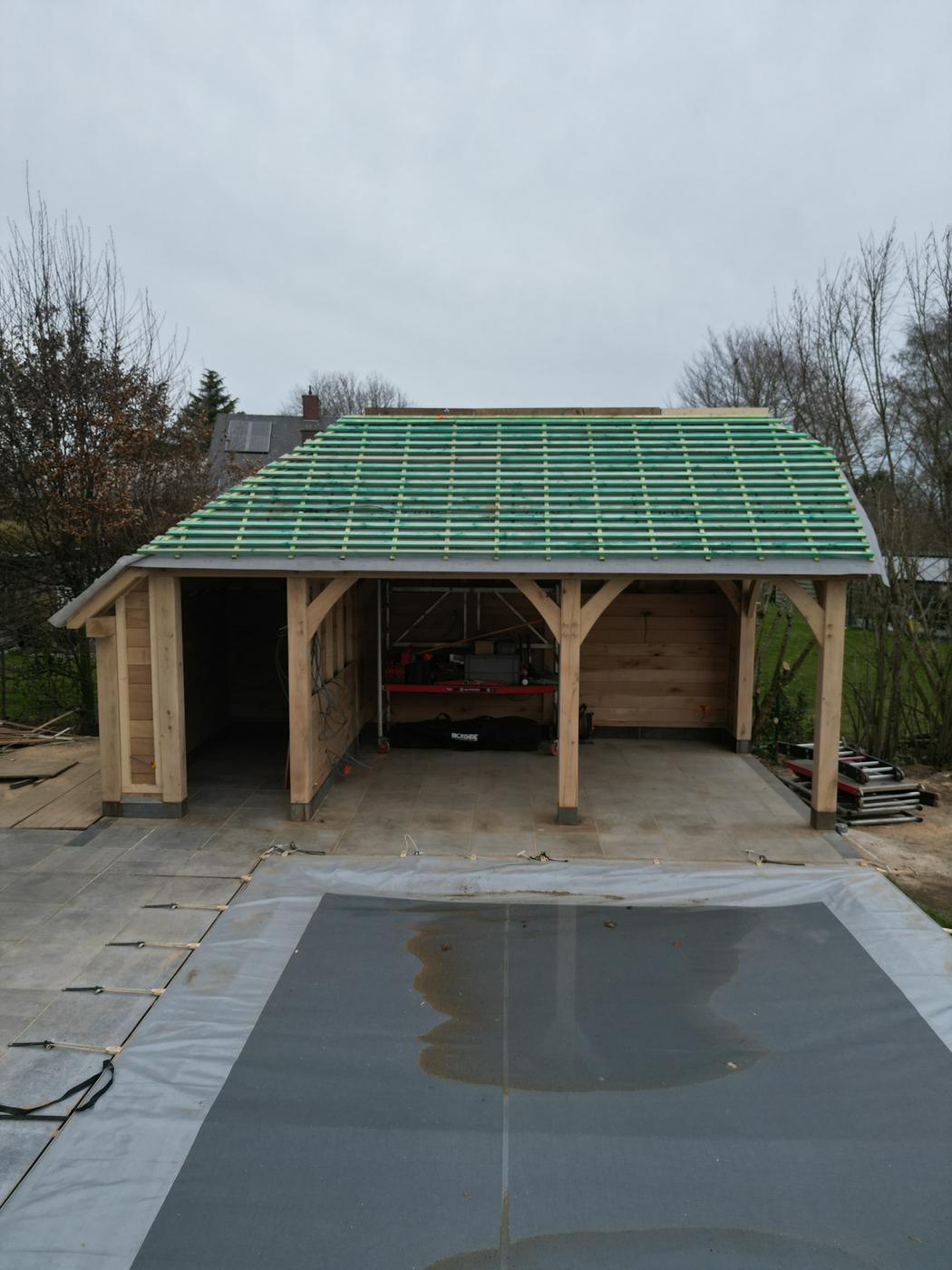 Pool house en chêne — Genappe — étape 1