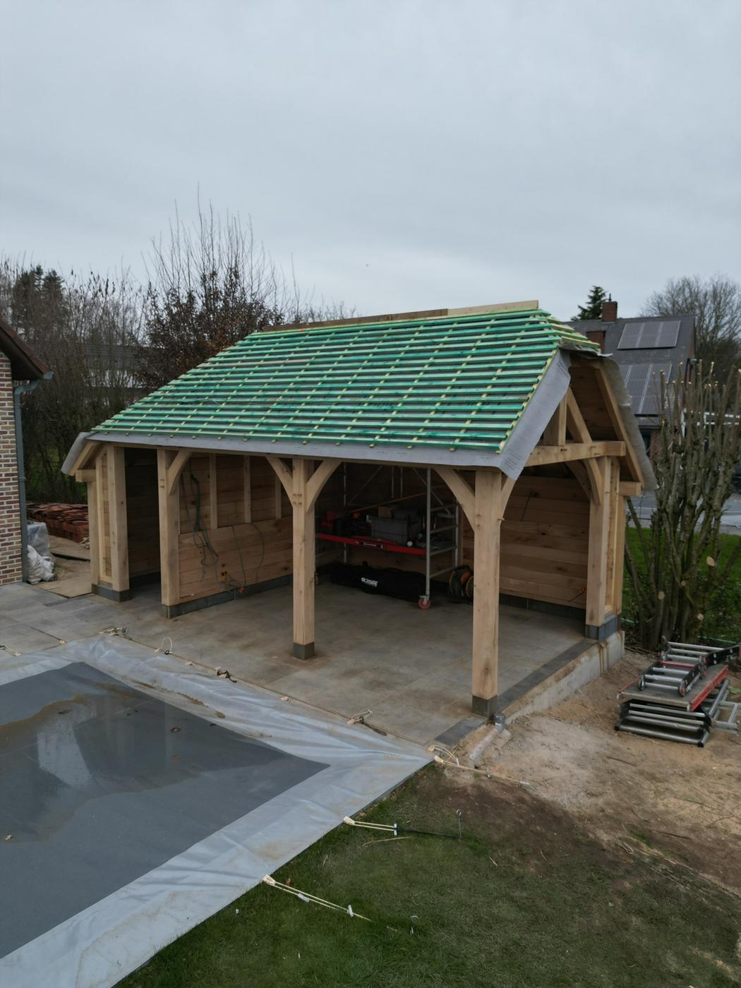 Pool house en chêne — Genappe — étape 1