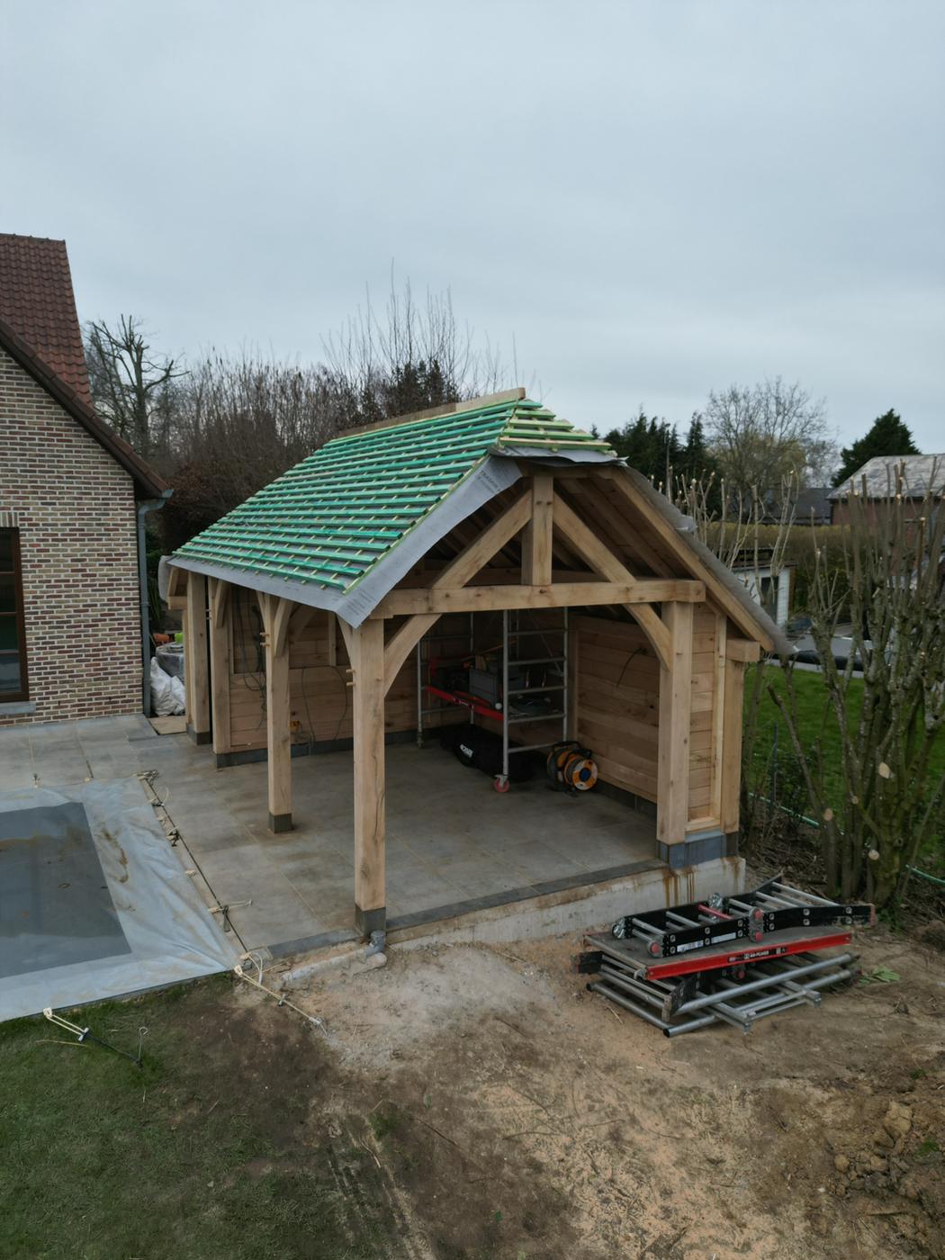 Pool house en chêne — Genappe — étape 1