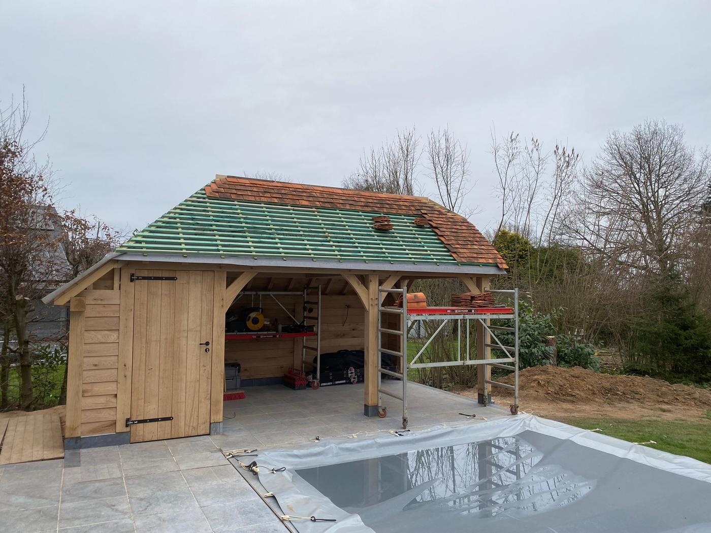Pool house en chêne — Genappe — étape 1