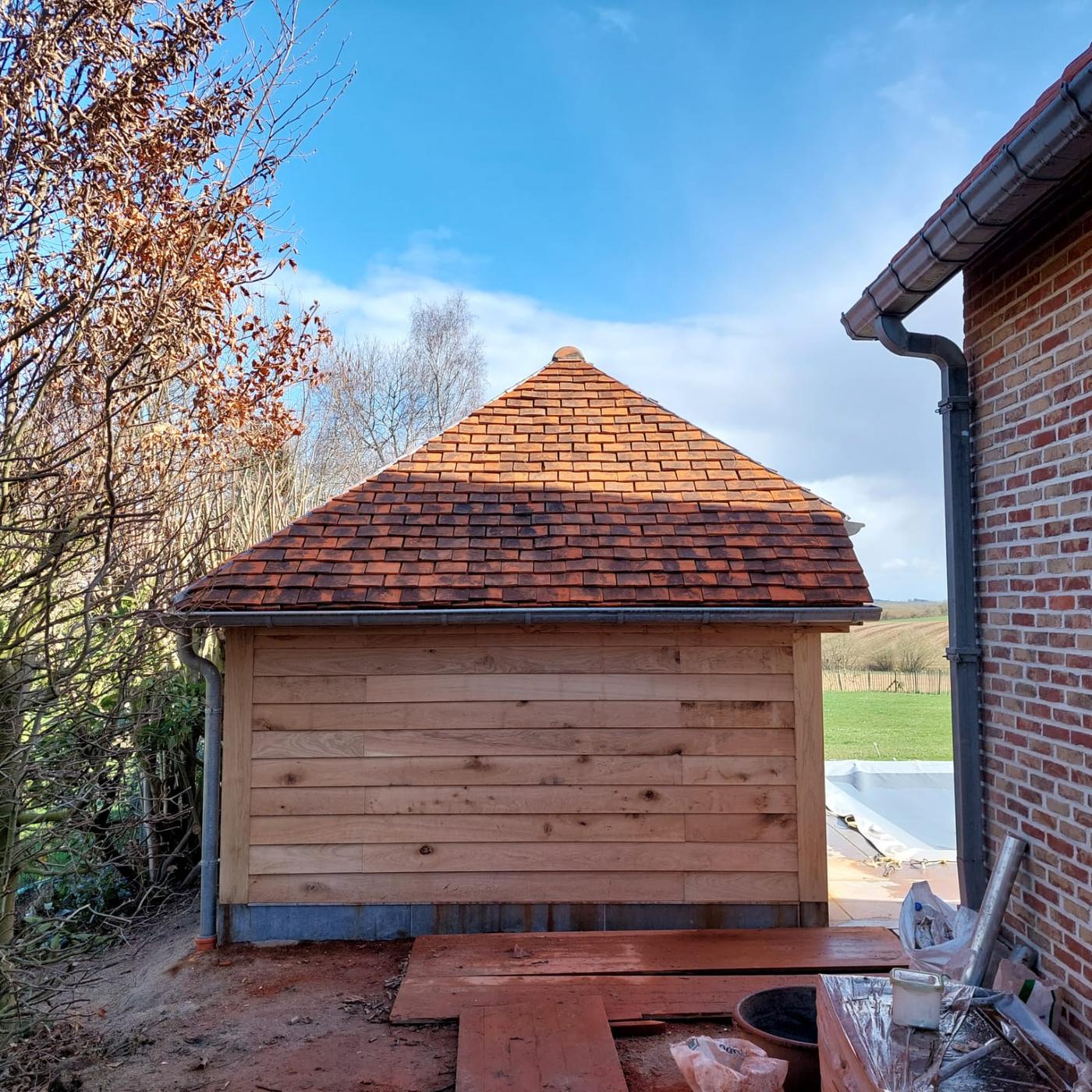 Pool house en chêne — Genappe — étape 1