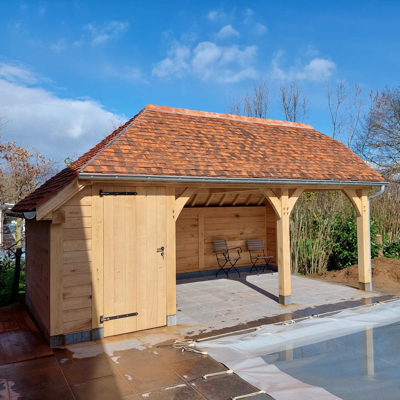 Pool house en chêne — Genappe — étape 1