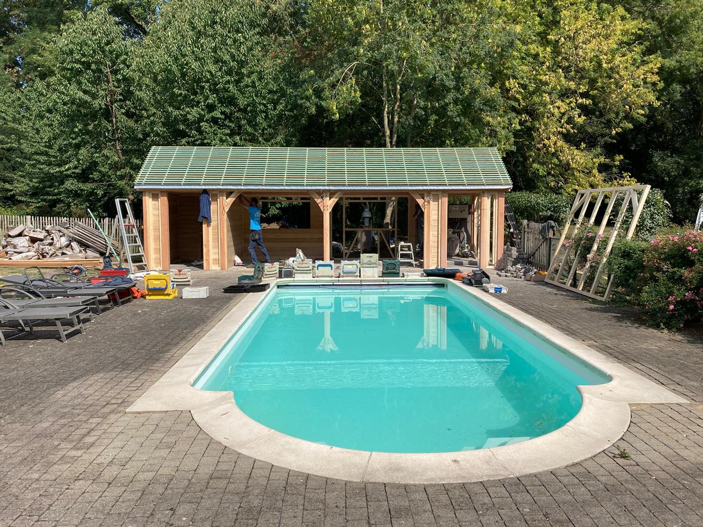 Pool-house à charpente apparente — Incourt — étape 2