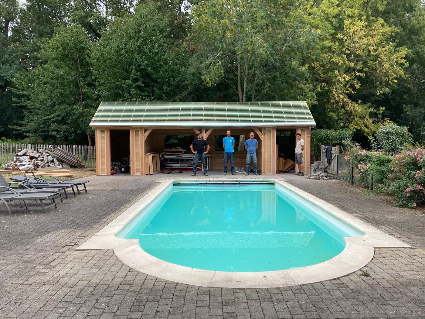 Pool-house à charpente apparente — Incourt — étape 2
