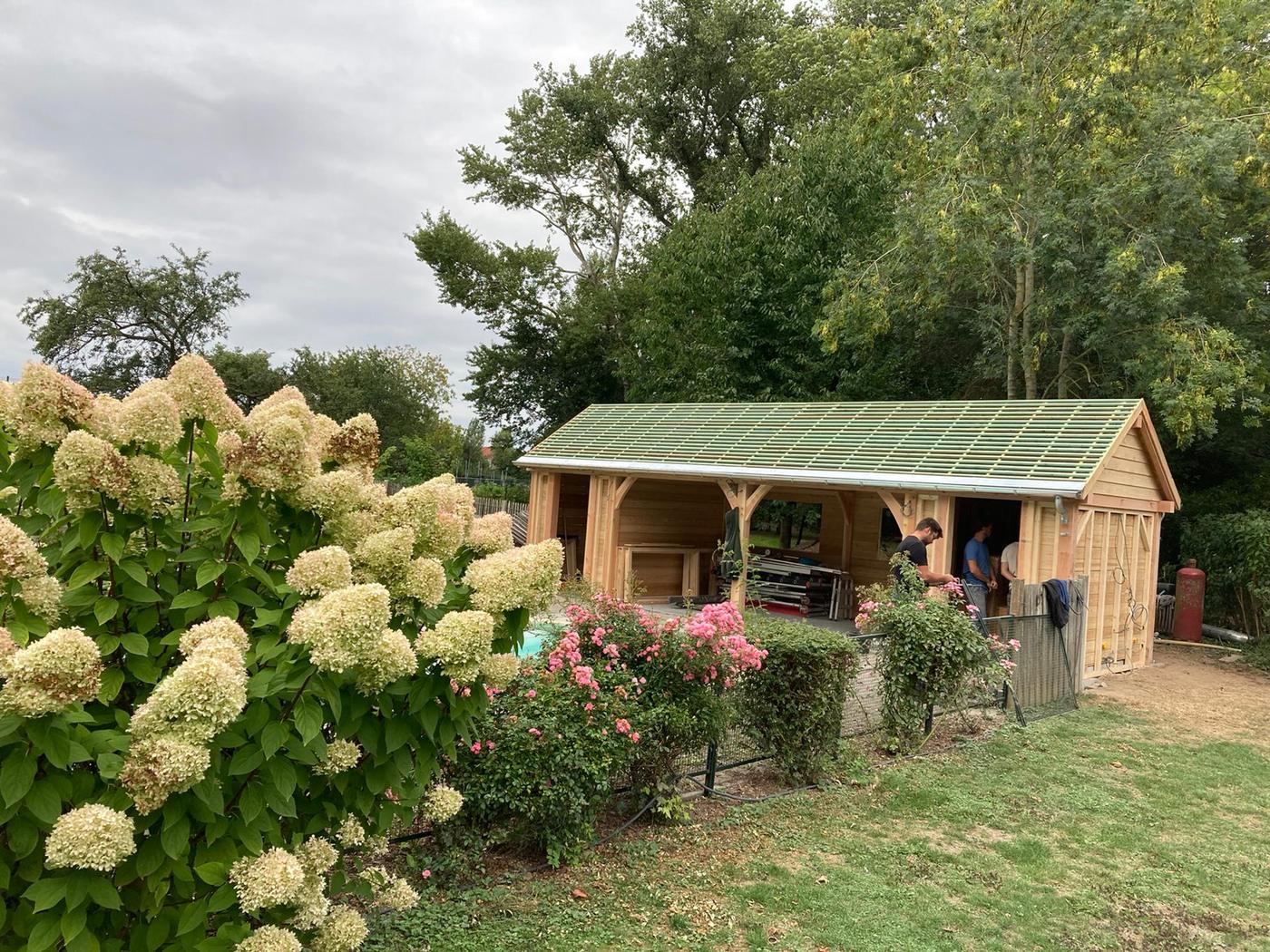 Pool-house à charpente apparente — Incourt — étape 2