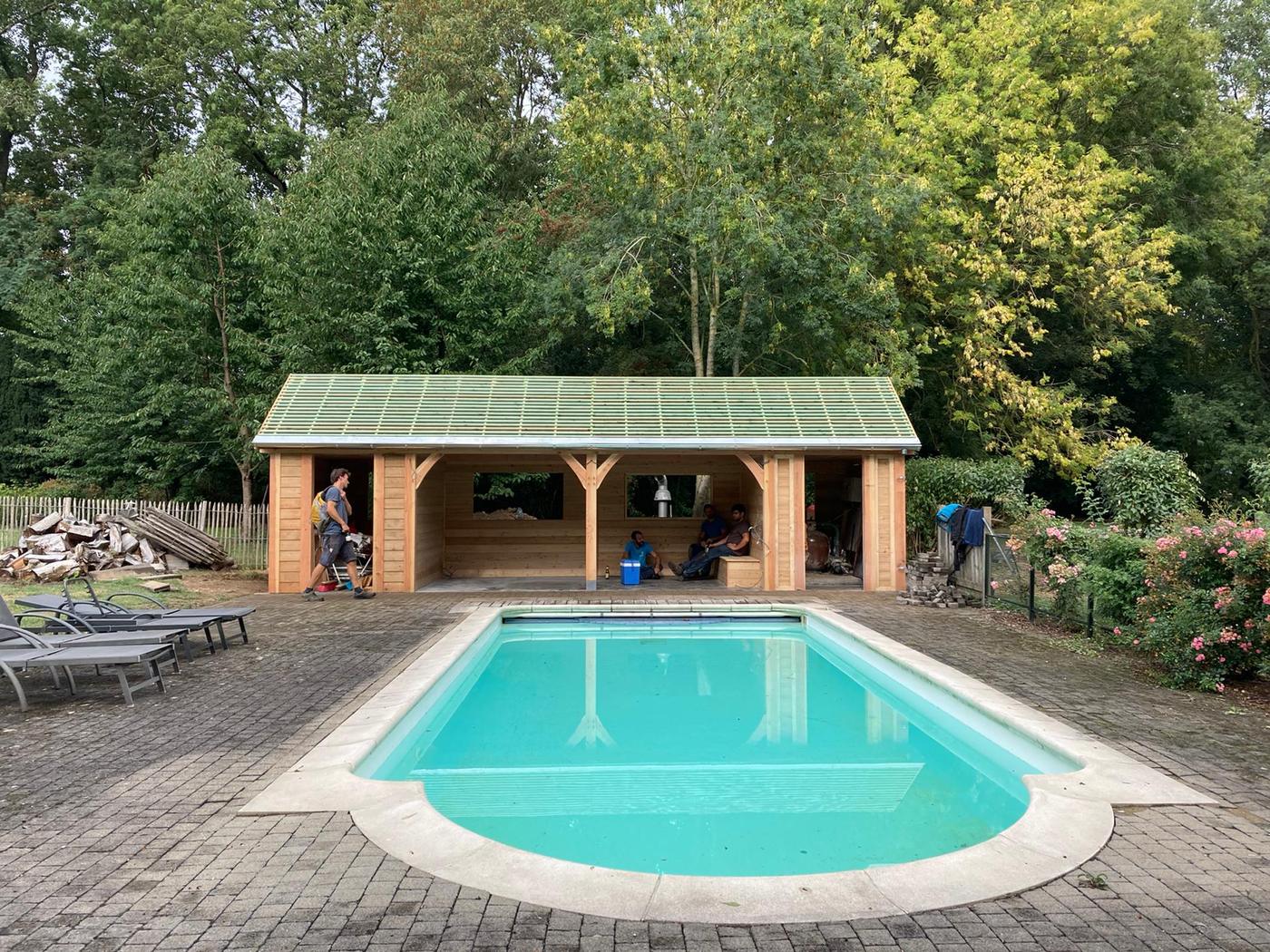 Pool-house à charpente apparente — Incourt — étape 2