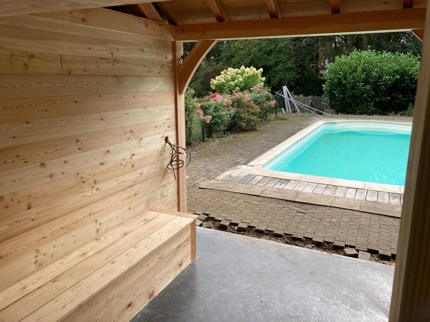 Pool-house à charpente apparente — Incourt — étape 2
