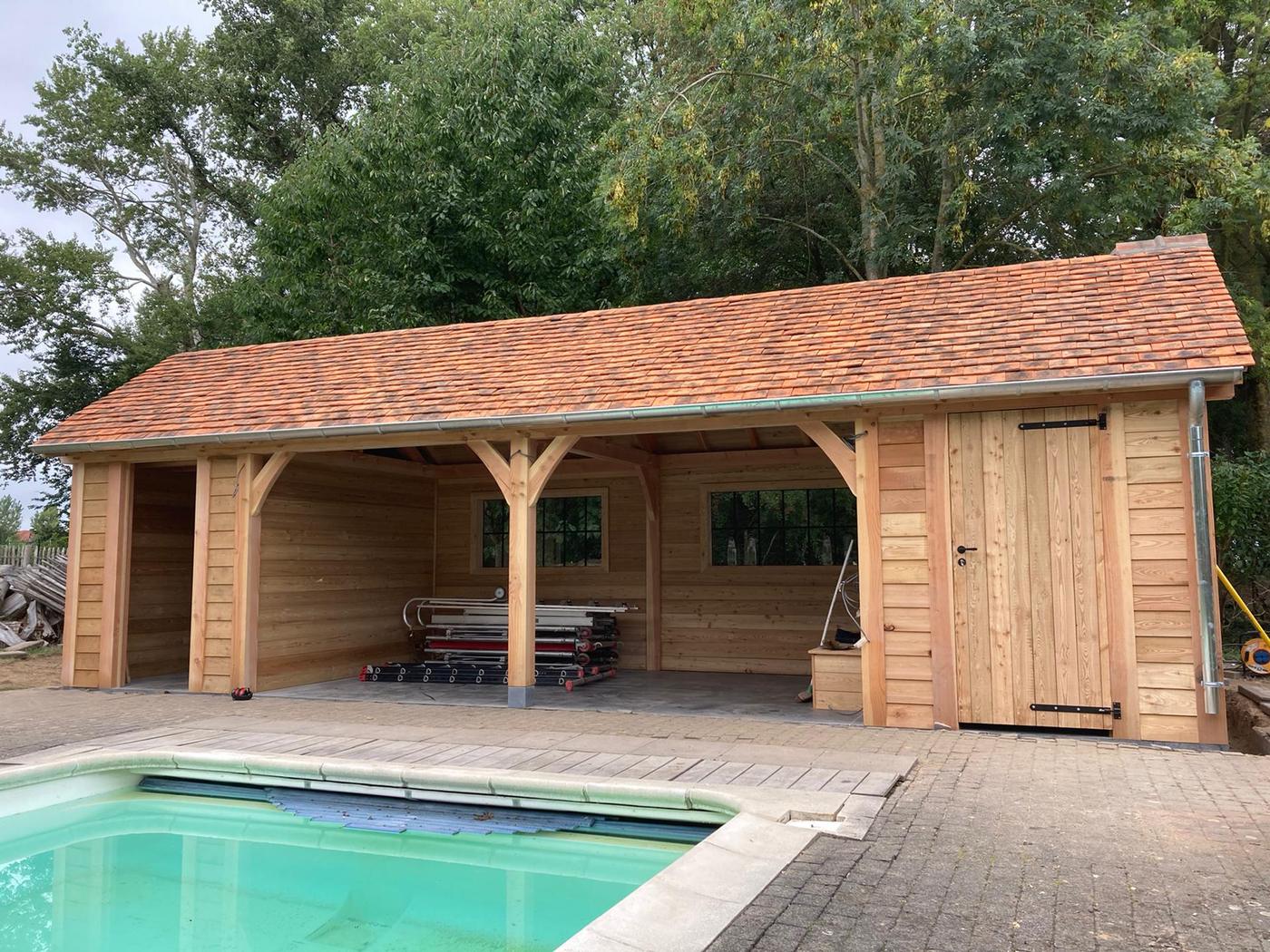 Pool-house à charpente apparente — Incourt — étape 2