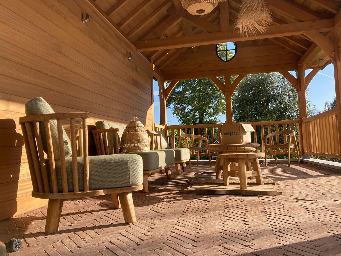 Terrasse couverte en iroko — Mons — étape 2
